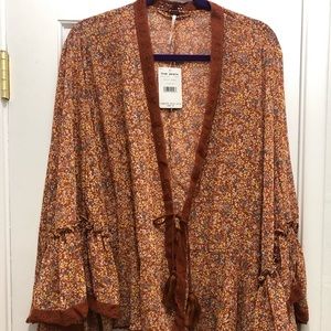 NWT Free People floral Lola kimono